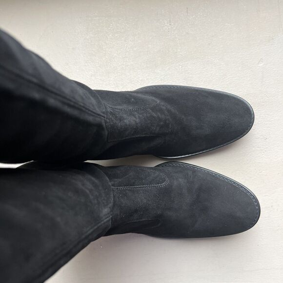 Peter Kaiser Black Suede Stretch Heeled Tall Pull On Boots UK 6.5 US 9 - Picture 5 of 16